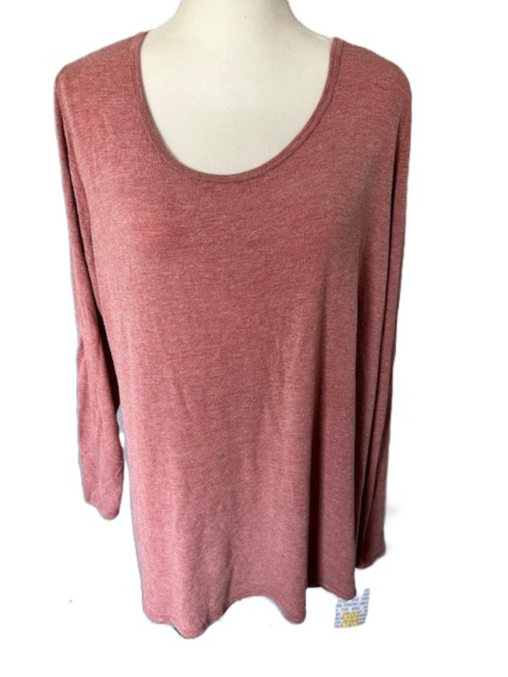LuLaRoe Lynnae 3XL Tunic Top Long Sleeve High Low Heathered Red